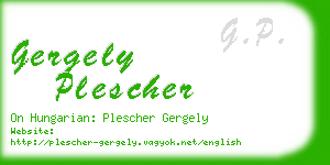 gergely plescher business card